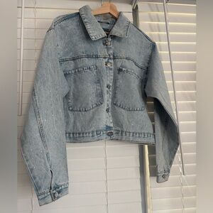 Ashley Vintage Charm Light Wash Denim Jacket w/Rhinestones L